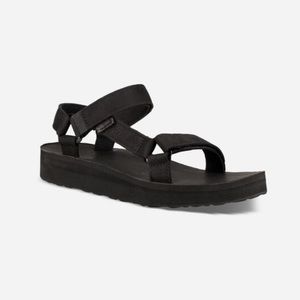 Black Leather Teva Sandals